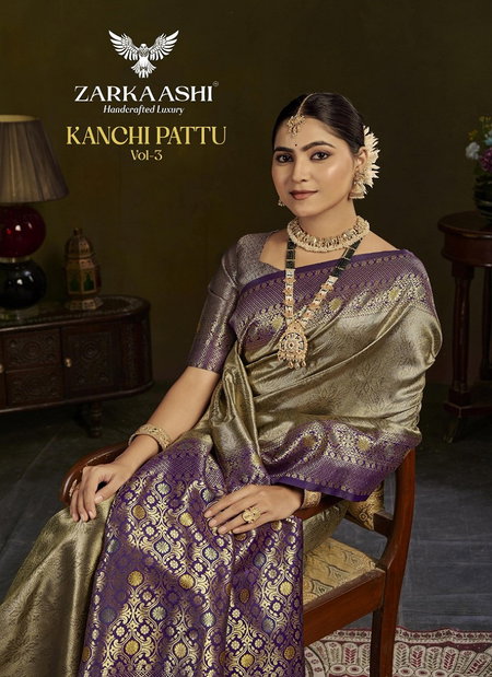 Kanchi Pattu Vol 3 By Zarkaashi Best Tissue Sarees Wholesale Shop In Surat
